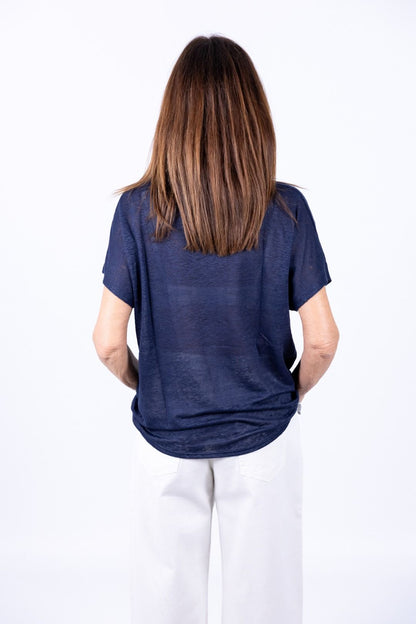 Novepuntouno - T-shirt over in lino