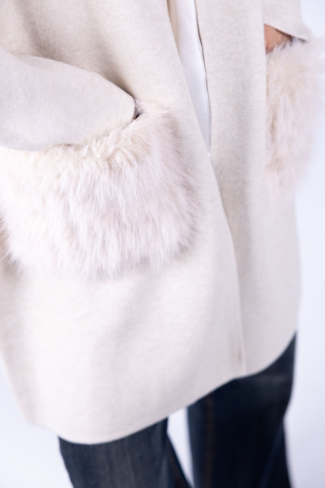 Susy Mix - Cappotto tasche ecopelliccia