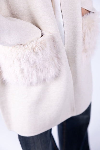 Susy Mix - Cappotto tasche ecopelliccia