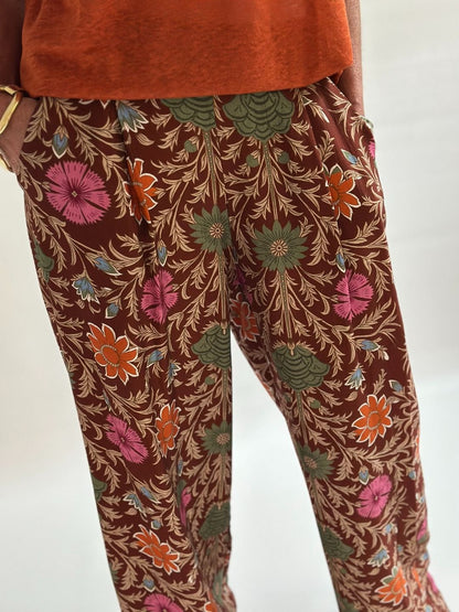 Novepuntouno - Pantalone fantasia in viscosa