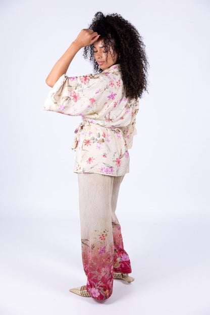 Imperial - Completo kimono pantalone fantasia