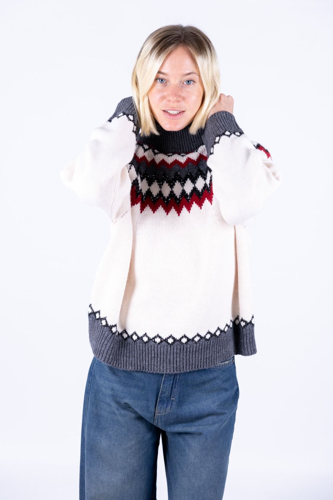 HaveOne - Girocollo rombi in lurex