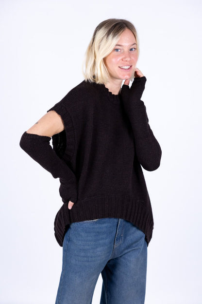 Tensione in - Gilet stondato con manicotti