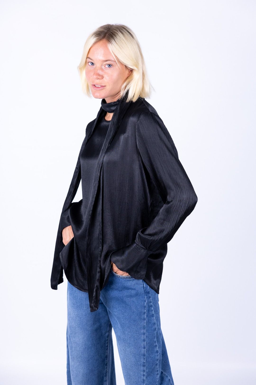 HaveOne - Camicia viscosa con fiocco