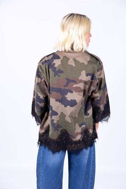 Tensione In - Giacca camouflage con pizzo